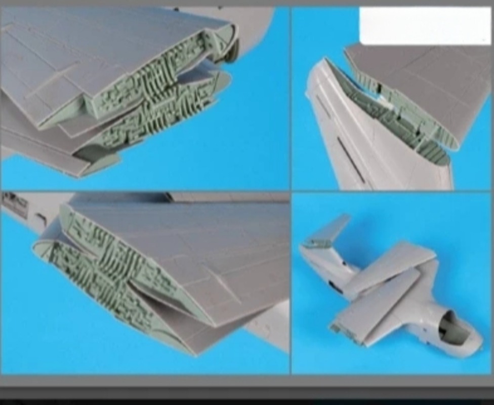 Model Kit Italeri - 1/48 เรซินขนาดอุปกรณ์เสริมชุดไวกิ้งพับปีก + หางสําหรับ Italeri ไม่มีสีและ