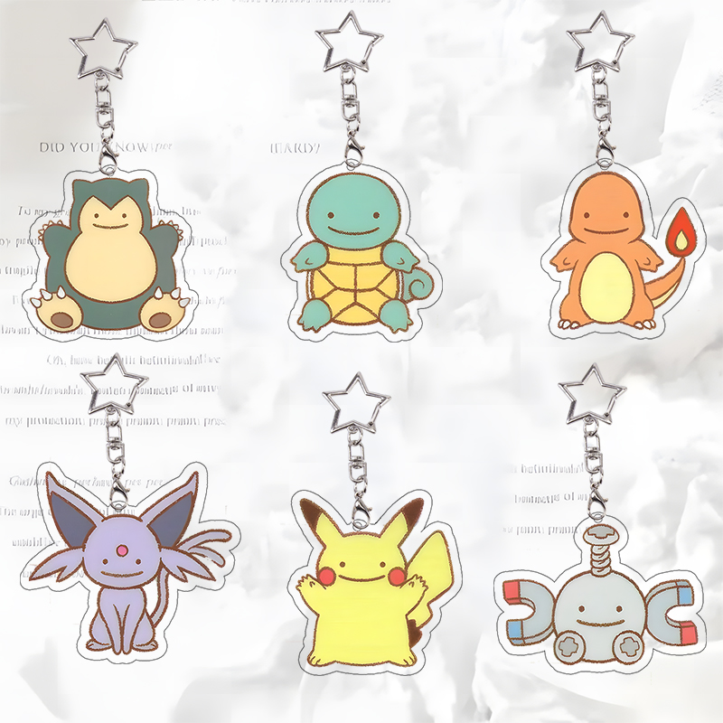 Model Kit Plastic - พวงกุญแจอะคริลิค Snorlax น่ารัก พวงกุญแจ Squirtle การ์ตูน