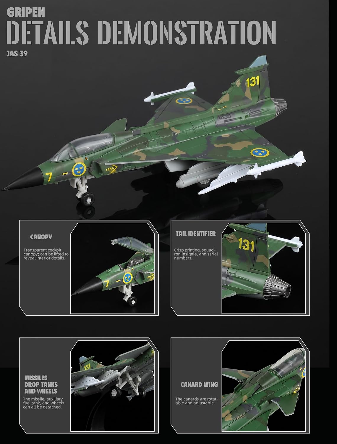 เครื่องบินรบ JAS 39 Gripen ขนา - Model Kit Quick บทวิจารณ์และราคา